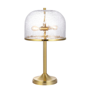 Safavieh Daye, 20.5 Inch, Clear/Brass, Glass/Metal Table Lamp Clear Shade Metal