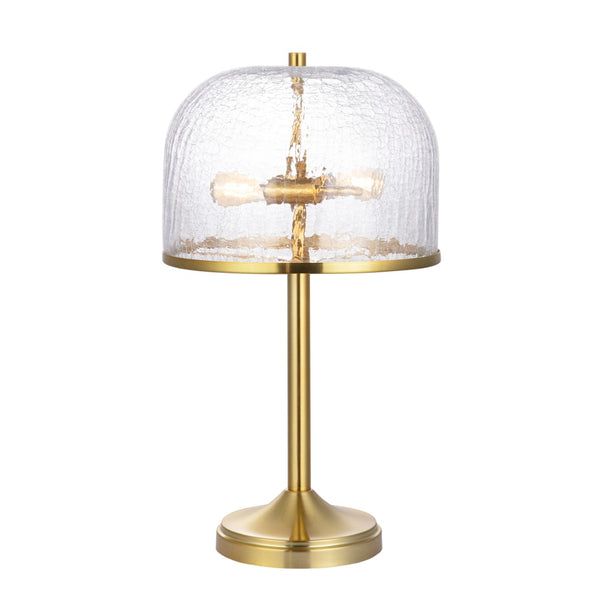 Safavieh Daye, 20.5 Inch, Clear/Brass, Glass/Metal Table Lamp Clear Shade Metal