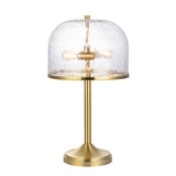 Safavieh Daye, 20.5 Inch, Clear/Brass, Glass/Metal Table Lamp Clear Shade Metal