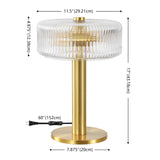 Safavieh Dua, 17 Inch, Clear/Brass, Glass/Metal Table Lamp Clear Shade Metal