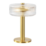 Safavieh Dua, 17 Inch, Clear/Brass, Glass/Metal Table Lamp Clear Shade Metal