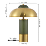 Safavieh Drea, 15.75 Inch, Green/Brass, Glass/Metal Table Lamp  Brass Gold Shade Glass