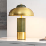 Safavieh Drea, 15.75 Inch, Green/Brass, Glass/Metal Table Lamp  Brass Gold Shade Glass