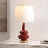 Safavieh Evie, 23 Inch, Cranberry, Ceramic Table Lamp White Shade Ceramic