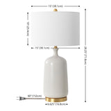 Safavieh Stevie, 28.25 Inch, Cream/Brass, Ceramic Table Lamp White Shade Ceramic