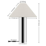 Safavieh Cheri, 20.5 Inch, Chrome/White, Metal Table Lamp Oatmeal Shade Metal