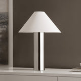 Cheri, 20.5 Inch, Chrome/White, Metal Table Lamp