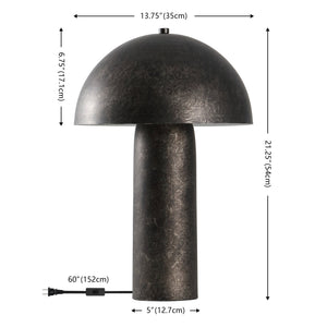 Safavieh Kenny, 21.25" Antique Black Resin And Metal Table Lamp — Sculpted Classic-Modern Bedside Light For Reading TBL4618A