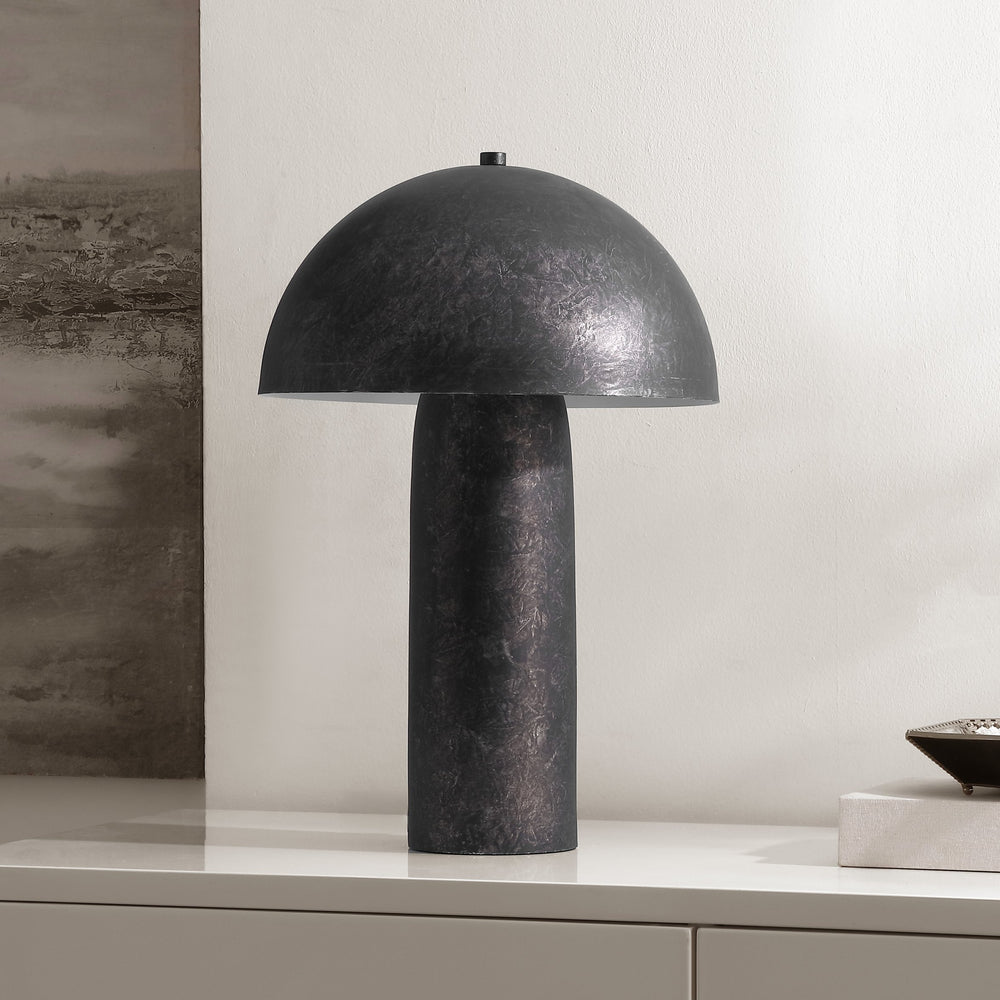 Safavieh Kenny, 21.25" Antique Black Resin And Metal Table Lamp — Sculpted Classic-Modern Bedside Light For Reading TBL4618A