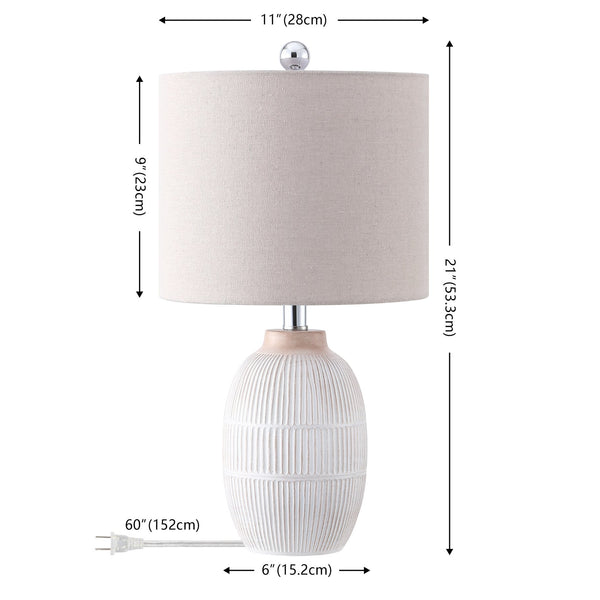 Safavieh Thom, Elegant 21-inch Brown Resin Table Lamp Set Of 2 – Perfect For Cozy Ambiance & Home Decor Brown Resin Body ,Fabric Shade Tbl4624a-set2