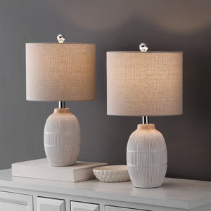 Safavieh Thom, Elegant 21-inch Brown Resin Table Lamp Set Of 2 – Perfect For Cozy Ambiance & Home Decor Brown Resin Body ,Fabric Shade Tbl4624a-set2