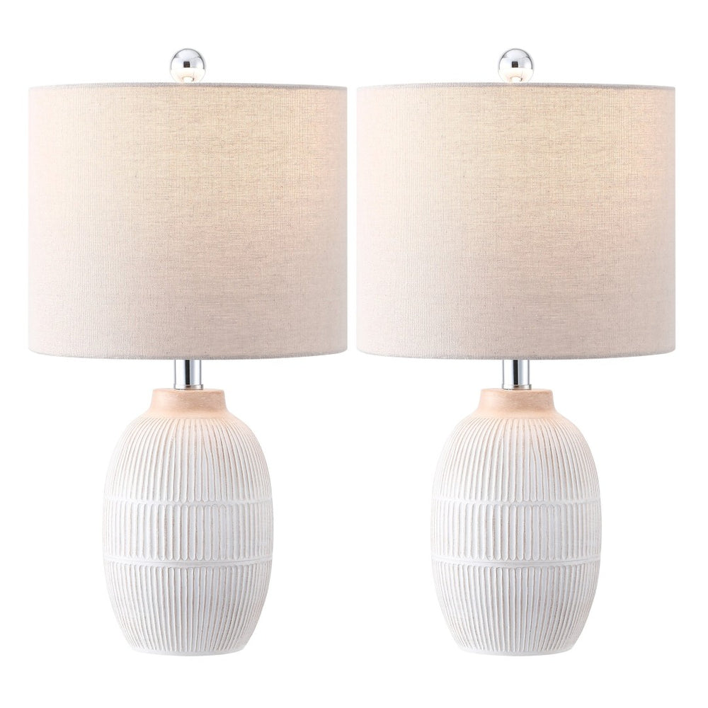 Safavieh THOM, Elegant 21-Inch Brown Resin Table Lamp Set of 2 for Cozy Ambiance and Timeless Style TBL4624A-SET2