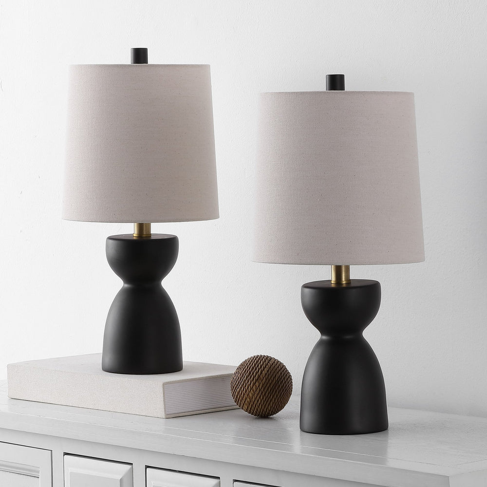 Safavieh Dunia, Elegant 18.5 Inch Chocolate Brown Resin Table Lamp Set Of 2 For Cozy Home Ambiance Chocolate Brown Resin Body ,Fabric Shade Tbl4628a-set2