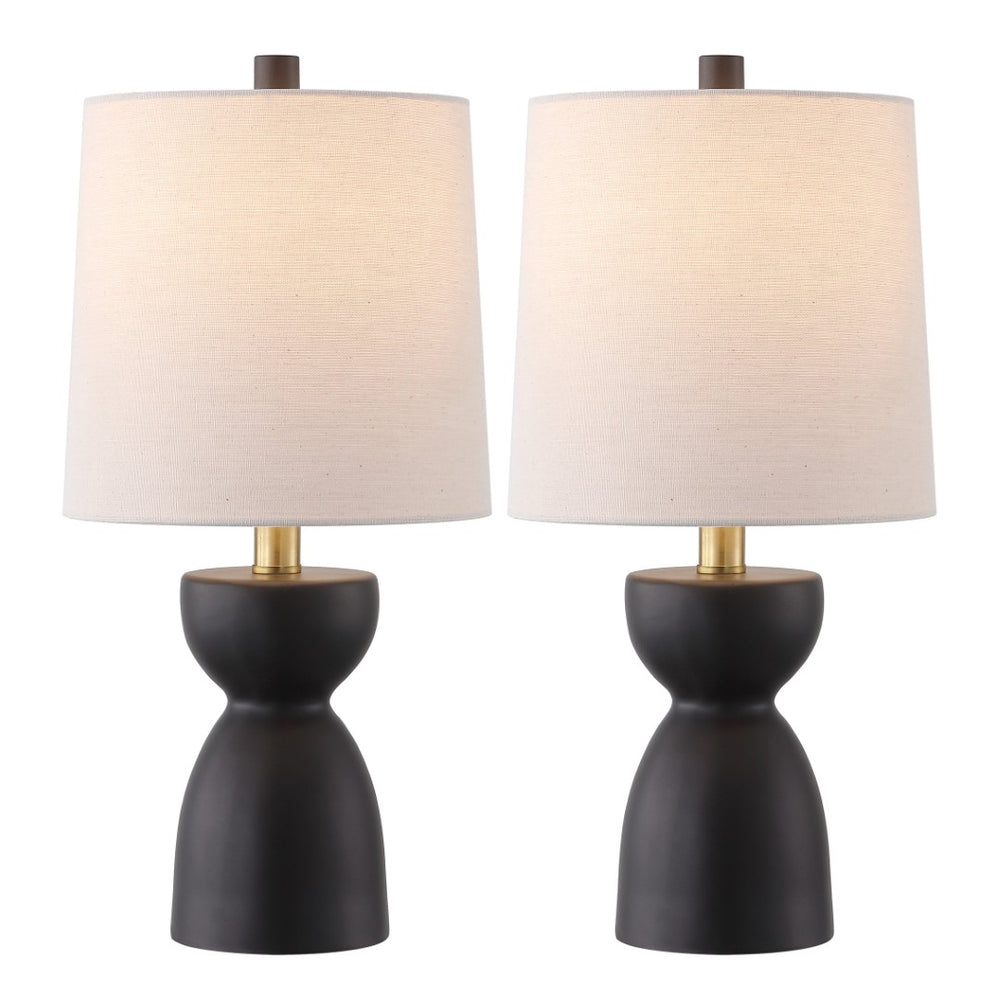 Safavieh DUNIA, Elegant 18.5-Inch Chocolate Brown Table Lamp Set of 2 for Cozy Home Lighting & Decor TBL4628A-SET2