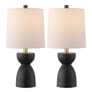 Safavieh Dunia, Elegant 18.5 Inch Chocolate Brown Resin Table Lamp Set Of 2 For Cozy Home Ambiance Chocolate Brown Resin Body ,Fabric Shade Tbl4628a-set2