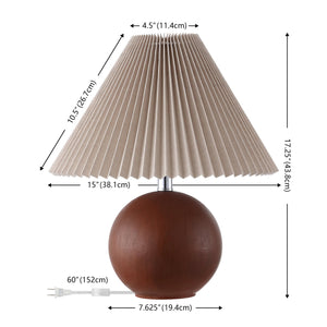 Safavieh Rory, 17.25" Dark Walnut Resin Table Lamp Set Of 2 - Elegant Lighting For Home Decor And Ambiance Dark Walnut Resin Body ,Fabric Shade Tbl4629a-set2