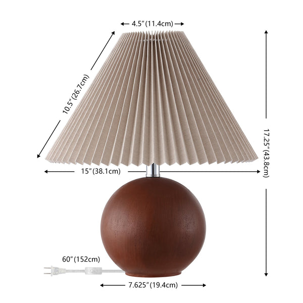 Safavieh Rory, 17.25" Dark Walnut Resin Table Lamp Set Of 2 - Elegant Lighting For Home Decor And Ambiance Dark Walnut Resin Body ,Fabric Shade Tbl4629a-set2