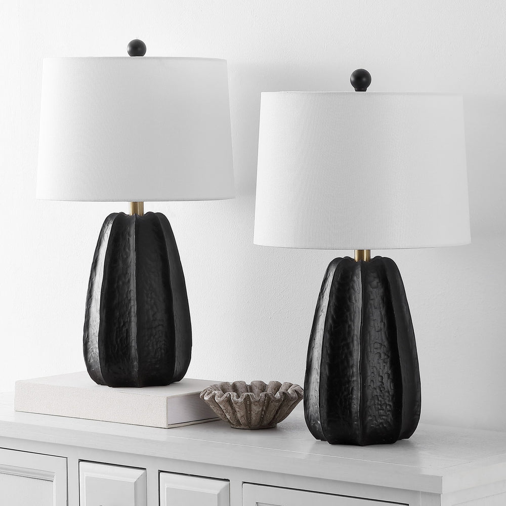 Safavieh Marni, Elegant 22.5 Inch Chocolate Brown Resin Table Lamp Set Of 2 For Stylish Home Décor Chocolate Brown Resin Body ,Fabric Shade Tbl4632a-set2