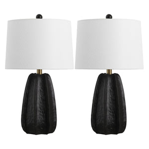 Safavieh Marni, Elegant 22.5 Inch Chocolate Brown Resin Table Lamp Set Of 2 For Stylish Home Décor Chocolate Brown Resin Body ,Fabric Shade Tbl4632a-set2