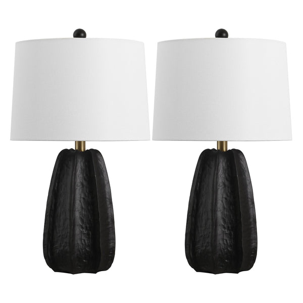 Safavieh Marni, Elegant 22.5 Inch Chocolate Brown Resin Table Lamp Set Of 2 For Stylish Home Décor Chocolate Brown Resin Body ,Fabric Shade Tbl4632a-set2