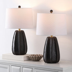 Safavieh Marni, Elegant 22.5 Inch Chocolate Brown Resin Table Lamp Set Of 2 For Stylish Home Décor Chocolate Brown Resin Body ,Fabric Shade Tbl4632a-set2