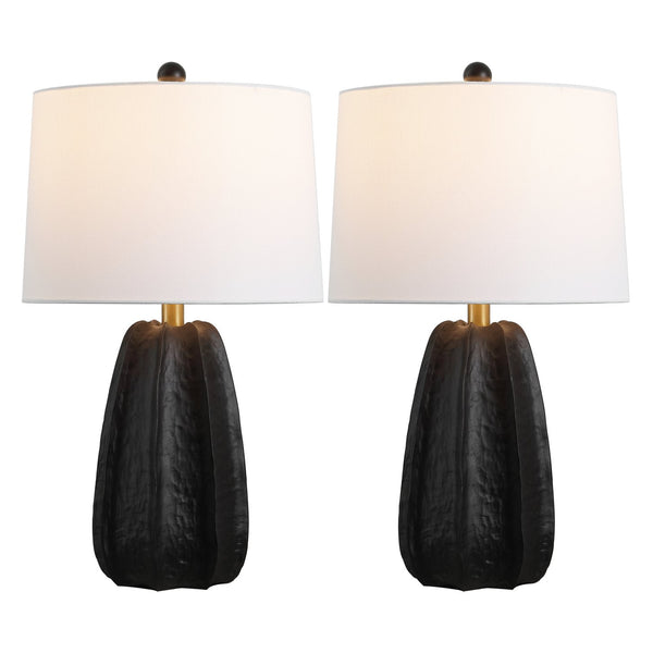 Safavieh Marni, Elegant 22.5 Inch Chocolate Brown Resin Table Lamp Set Of 2 For Stylish Home Décor Chocolate Brown Resin Body ,Fabric Shade Tbl4632a-set2