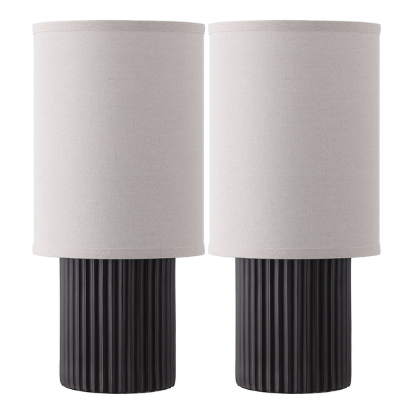 Safavieh Aster, 19 Inch Dark Brown Resin Table Lamp Set Of 2 - Elegant Lighting For Home Décor Upgrade Dark Brown Resin Body ,Fabric Shade Tbl4633a-set2