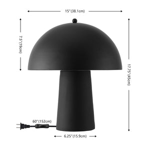 Safavieh Serra, Elegant 18-inch Black Resin Table Lamp Set Of 2 For Modern Home Decor & Versatile Lighting Black Resin Body ,Metal Shade Tbl4634a-set2