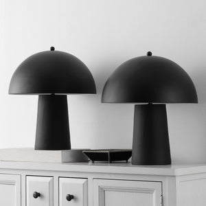 Safavieh Serra, Elegant 18-inch Black Resin Table Lamp Set Of 2 For Modern Home Decor & Versatile Lighting Black Resin Body ,Metal Shade Tbl4634a-set2