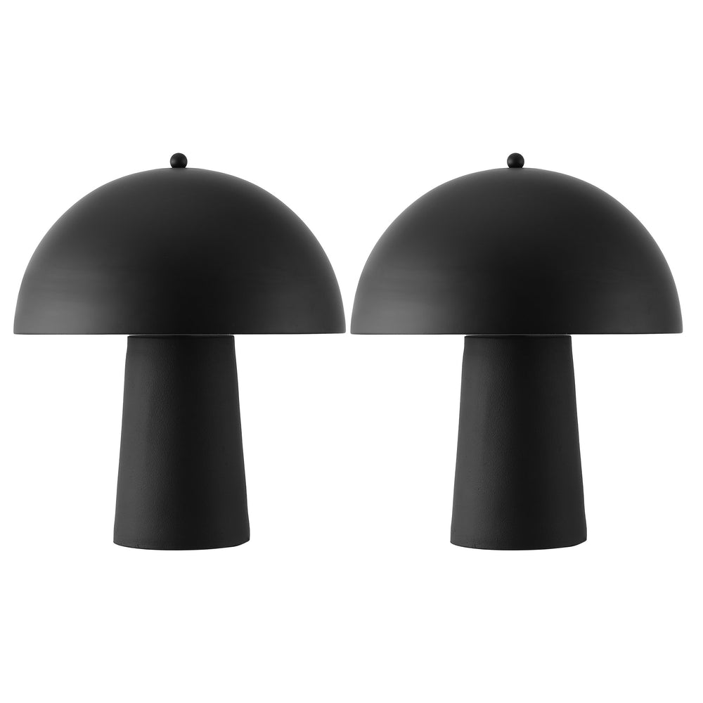 Safavieh Serra, Elegant 18-inch Black Resin Table Lamp Set Of 2 For Modern Home Decor & Versatile Lighting Black Resin Body ,Metal Shade Tbl4634a-set2