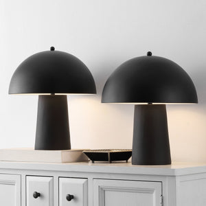 Safavieh Serra, Elegant 18-inch Black Resin Table Lamp Set Of 2 For Modern Home Decor & Versatile Lighting Black Resin Body ,Metal Shade Tbl4634a-set2