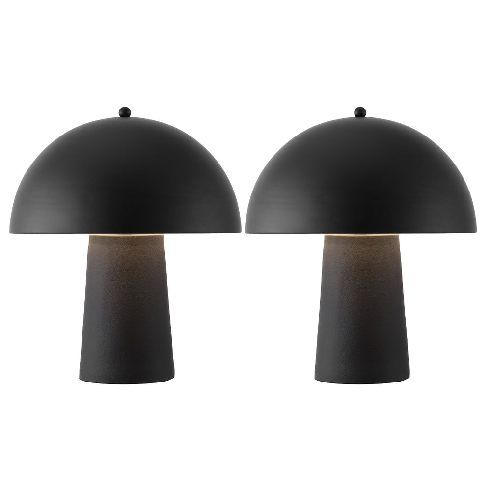 Safavieh SERRA, Modern Black Resin Table Lamp Set of 2 - Contemporary Minimalist Design for Any Space TBL4634A-SET2