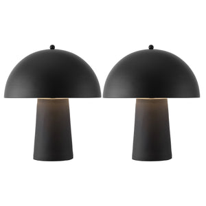 Safavieh Serra, Elegant 18-inch Black Resin Table Lamp Set Of 2 For Modern Home Decor & Versatile Lighting Black Resin Body ,Metal Shade Tbl4634a-set2