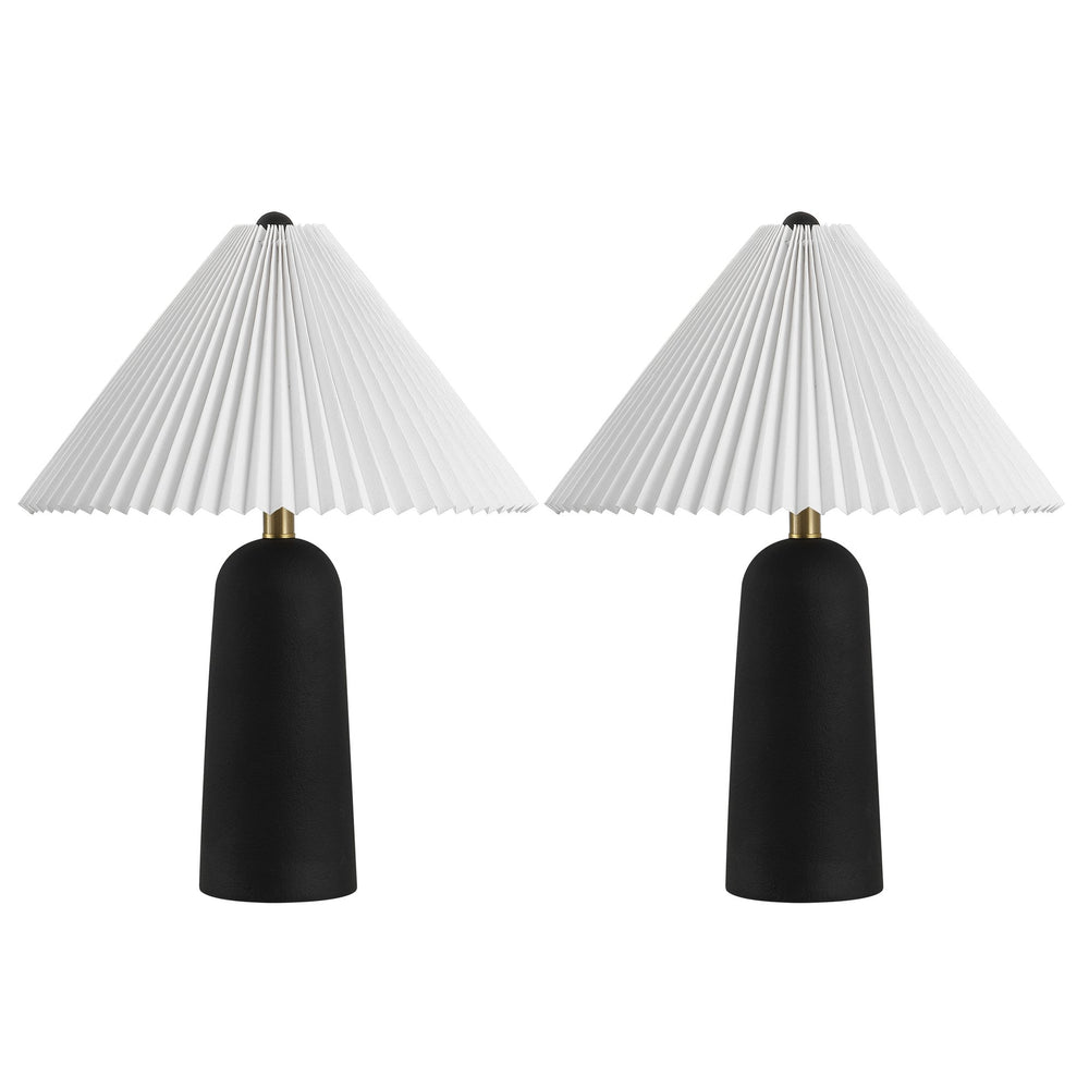 Safavieh Reese, 22 Inch Black Resin Table Lamp Set Of 2 - Modern Elegance For Your Home Décor & Ambiance Black Resin Body ,Fabric Shade Tbl4636a-set2