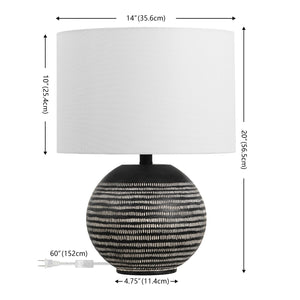 Safavieh Soto, Elegant 20 Inch Black Resin Table Lamp Set Of 2 - Perfect For Home Décor & Ambiance Black Resin Body ,Fabric Shade Tbl4637a-set2