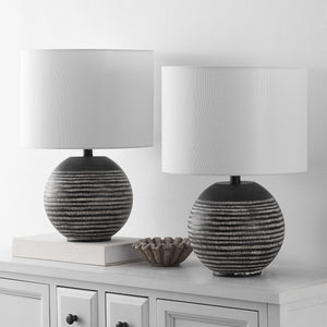 Safavieh Soto, Elegant 20 Inch Black Resin Table Lamp Set Of 2 - Perfect For Home Décor & Ambiance Black Resin Body ,Fabric Shade Tbl4637a-set2