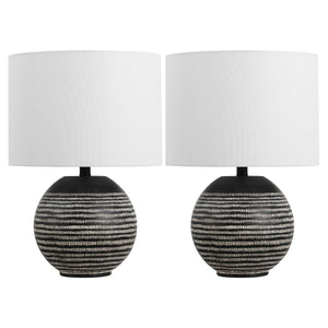 Safavieh Soto, Elegant 20 Inch Black Resin Table Lamp Set Of 2 - Perfect For Home Décor & Ambiance Black Resin Body ,Fabric Shade Tbl4637a-set2