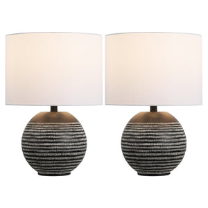 Safavieh Soto, Elegant 20 Inch Black Resin Table Lamp Set Of 2 - Perfect For Home Décor & Ambiance Black Resin Body ,Fabric Shade Tbl4637a-set2