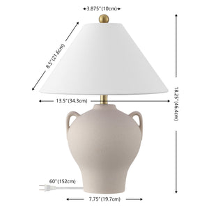 Safavieh Rowyn, Elegant 18.25-inch Beige Ceramic Table Lamp Set Of 2 - Perfect For Cozy Ambiance & Style! Beige Ceramic Body ,Fabric Shade Tbl4638a-set2