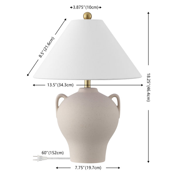 Safavieh Rowyn, Elegant 18.25-inch Beige Ceramic Table Lamp Set Of 2 - Perfect For Cozy Ambiance & Style! Beige Ceramic Body ,Fabric Shade Tbl4638a-set2