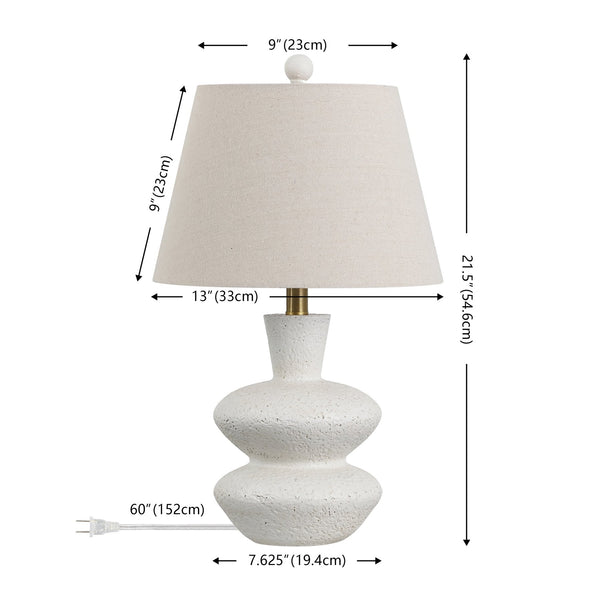 Safavieh Mecca, Elegant Off White Table Lamp Set Of 2, 21.5 Inch Resin Design For Sophisticated Décor Off White Resin Body ,Fabric Shade Tbl4639a-set2