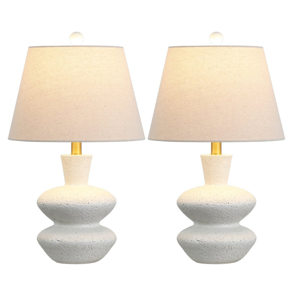Safavieh MECCA, Elegant Off-White Resin Table Lamp Set of 2 - Perfect for Living Room & Bedroom Decor TBL4639A-SET2