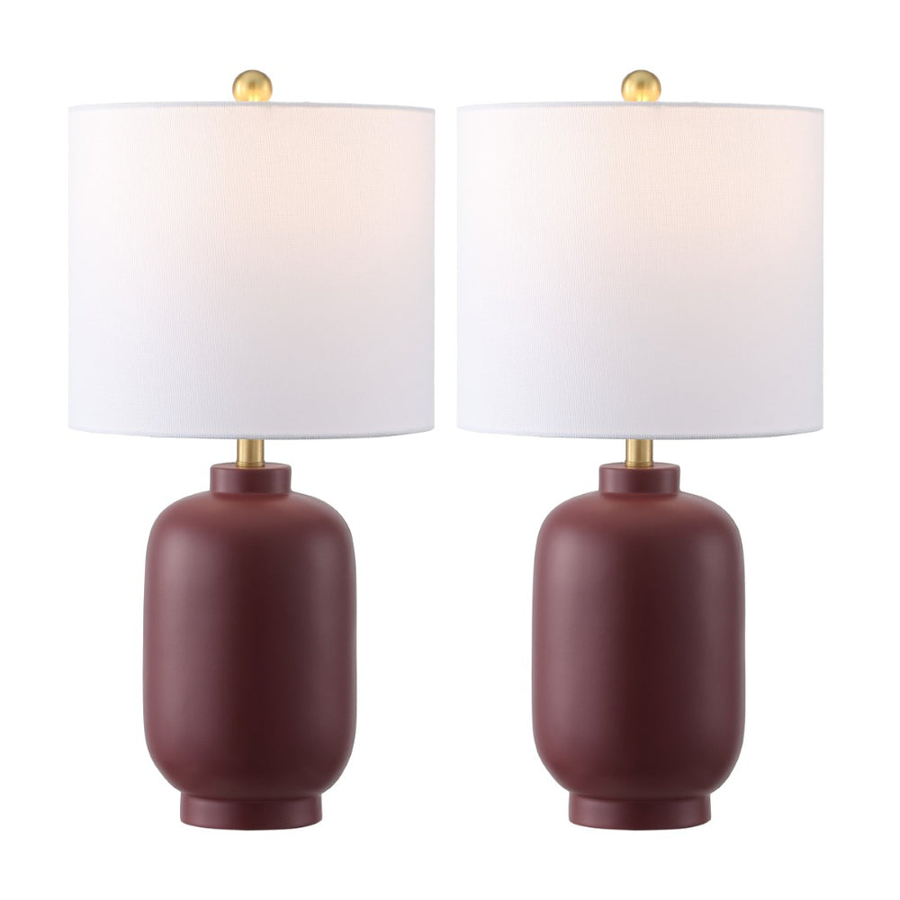 Safavieh MADSEN, Elegant Burgundy Resin Table Lamp Set of 2 - Ambient Lighting for Modern & Classic Decor TBL4641A-SET2