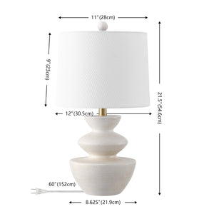 Safavieh Jorden, 21.5 Inch White Resin Table Lamp Set Of 2 - Chic, Elegant Lighting For Any Decor Style White Resin Body ,Fabric Shade Tbl4642a-set2