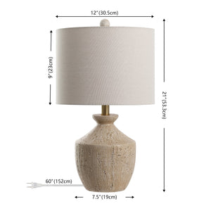 Safavieh Delacey, Elegant 21-inch Light Brown Resin Table Lamp Set Of 2 – Perfect For Any Home Décor! Light Brown Resin Body ,Fabric Shade Tbl4643a-set2