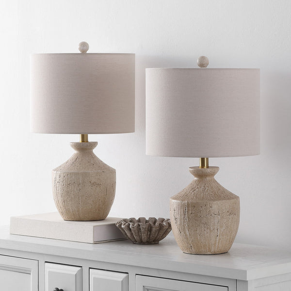 Safavieh Delacey, Elegant 21-inch Light Brown Resin Table Lamp Set Of 2 – Perfect For Any Home Décor! Light Brown Resin Body ,Fabric Shade Tbl4643a-set2