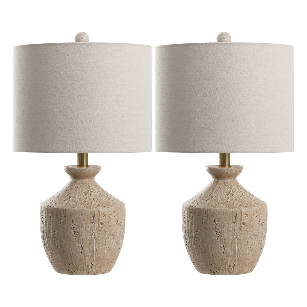 Safavieh Delacey, Elegant 21-inch Light Brown Resin Table Lamp Set Of 2 – Perfect For Any Home Décor! Light Brown Resin Body ,Fabric Shade Tbl4643a-set2