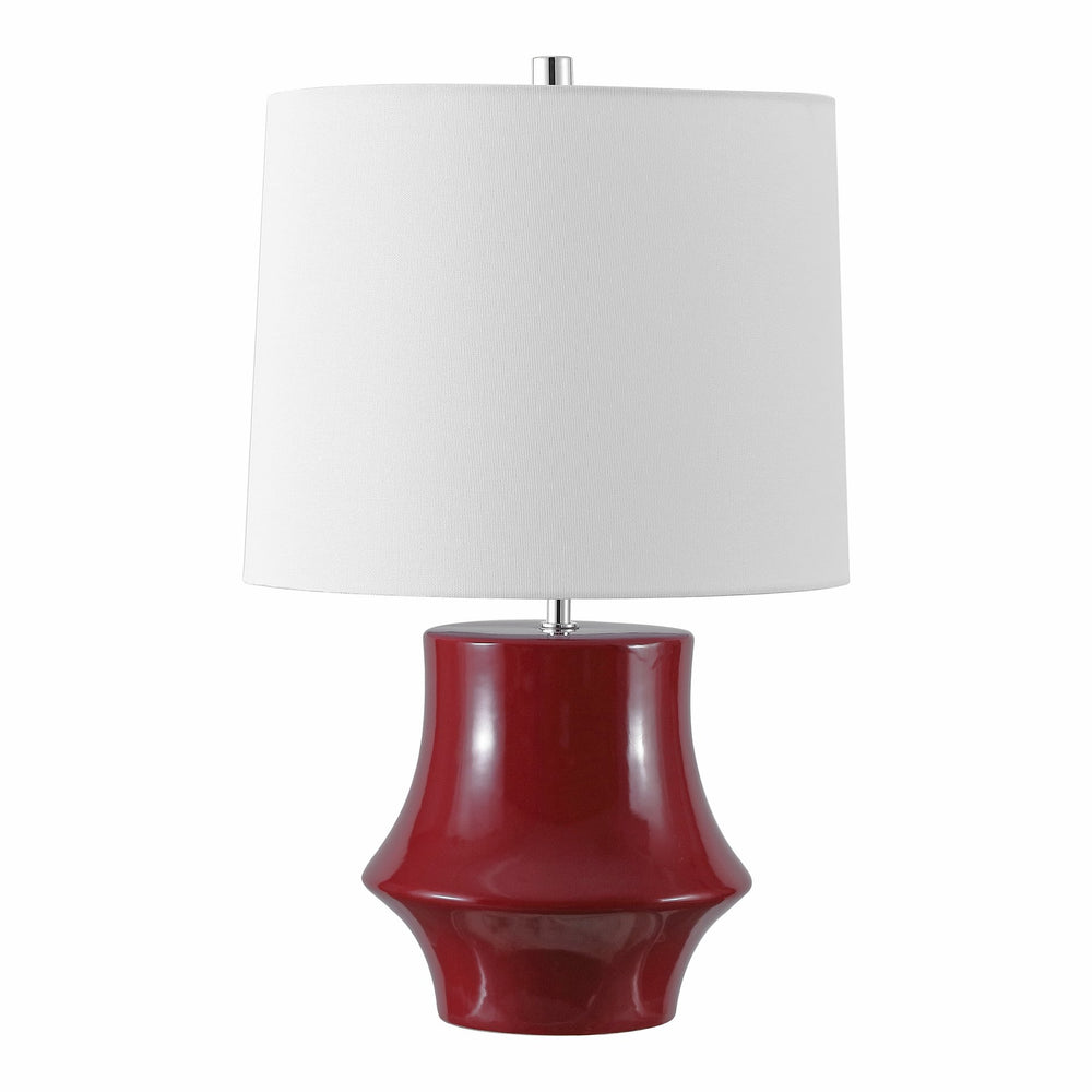 Safavieh Ryder, 22-inch Cranberry Ceramic Table Lamp - Stylish Home Accent For Warm Ambiance & Elegance Cranberry Ceramic Body ,Fabric Shade Tbl4645a