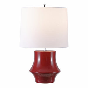 Safavieh Ryder, 22-inch Cranberry Ceramic Table Lamp - Stylish Home Accent For Warm Ambiance & Elegance Cranberry Ceramic Body ,Fabric Shade Tbl4645a