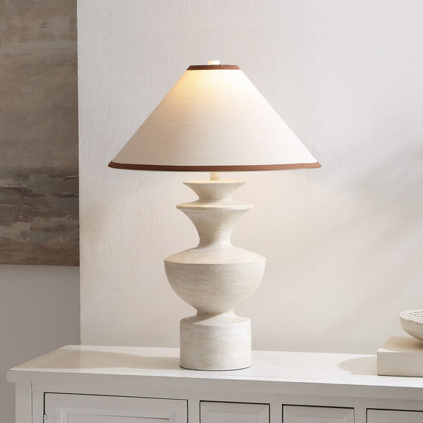 Safavieh Esme, Elegant 27-inch Antique White Resin Table Lamp With Fabric Shade For Cozy Home Decor Antique White Resin Body ,Fabric Shade Tbl4646a